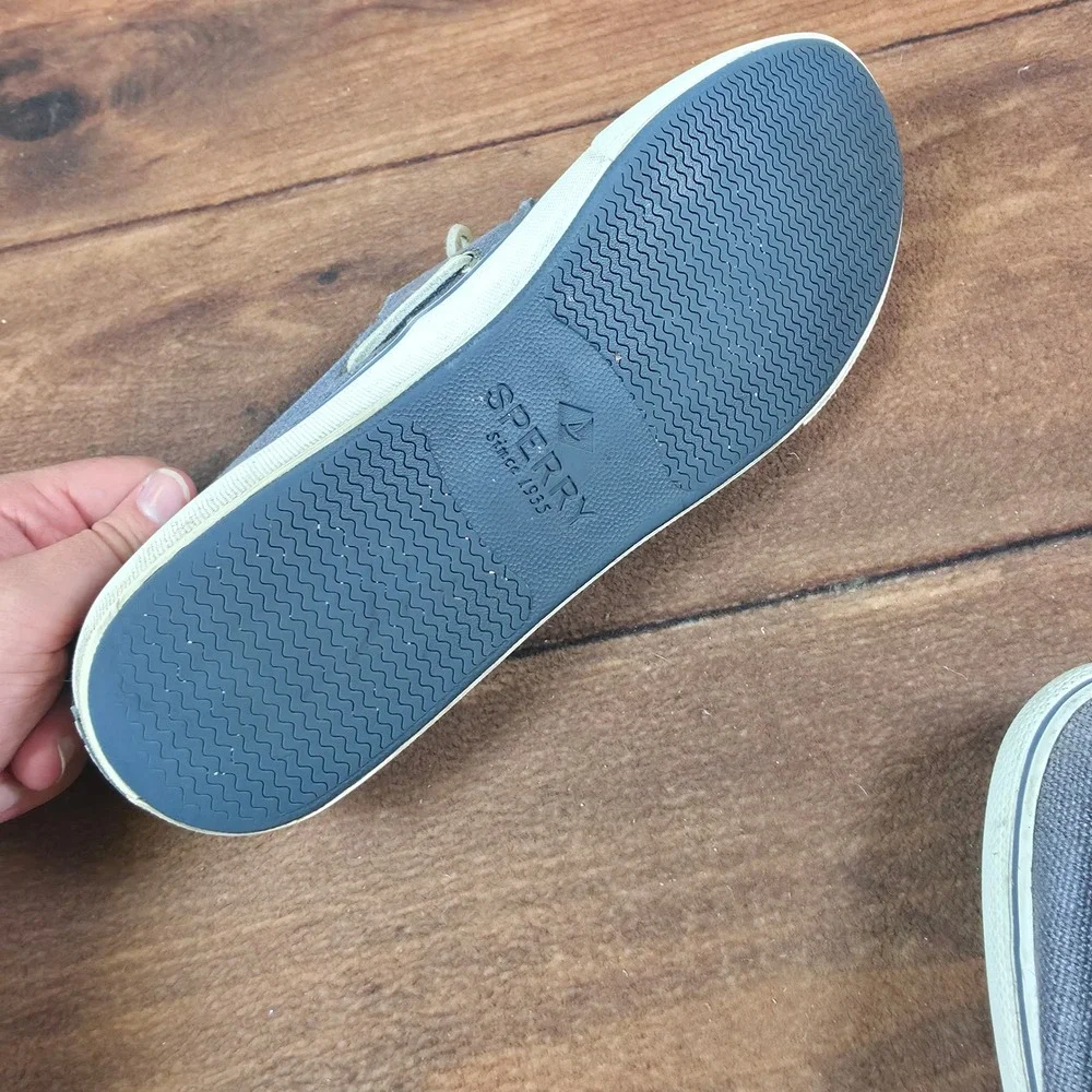 Sperry Bahama Boat Shoes Mens 11 Blue Good Canvas Low Top Sneakers STS23974